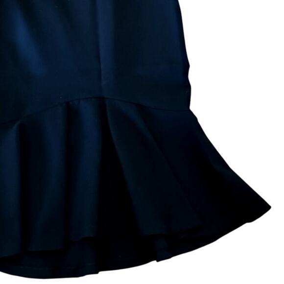 ZARA Black Skirt Peplum Hem Knee Length Zipper Closure Large NWT - Picture 10 of 11